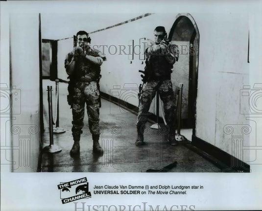 1994 Press Photo Jean Claude Van Damme ,Dolph Lundergreen in "Universal Soldier" - Historic Images
