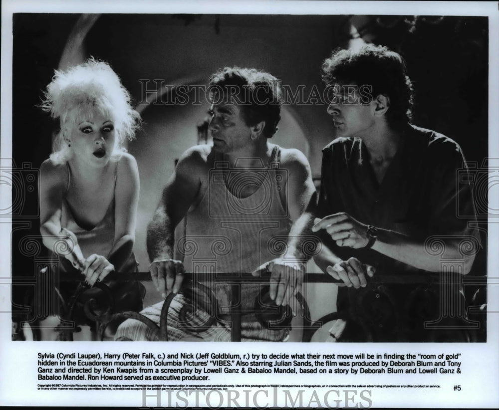 1987, Cyndi Lauper Jeff Goldblum Peter Falk In Vibes - Historic Images