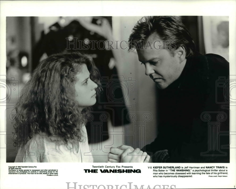 1993 Press Photo Kiefer Sutherland Nancy Travis In The Vanishing - cvp29328 - Historic Images