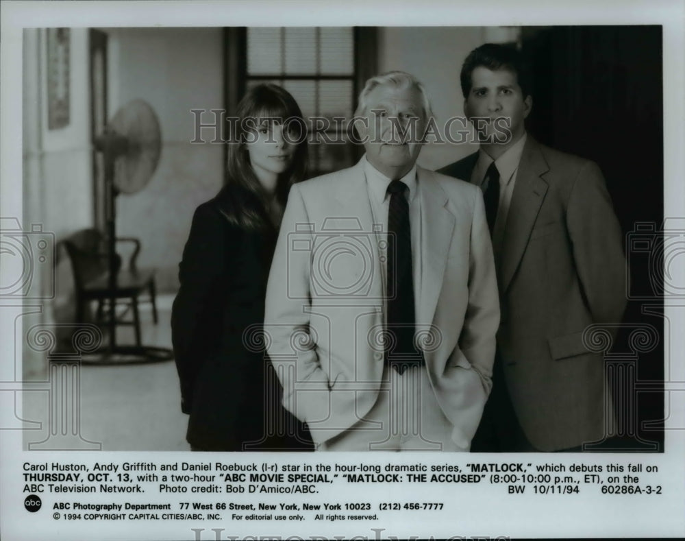 1994 Press Photo Carol Huston Daniel Roebuck Andy Griffith Matlock - cvp29333 - Historic Images