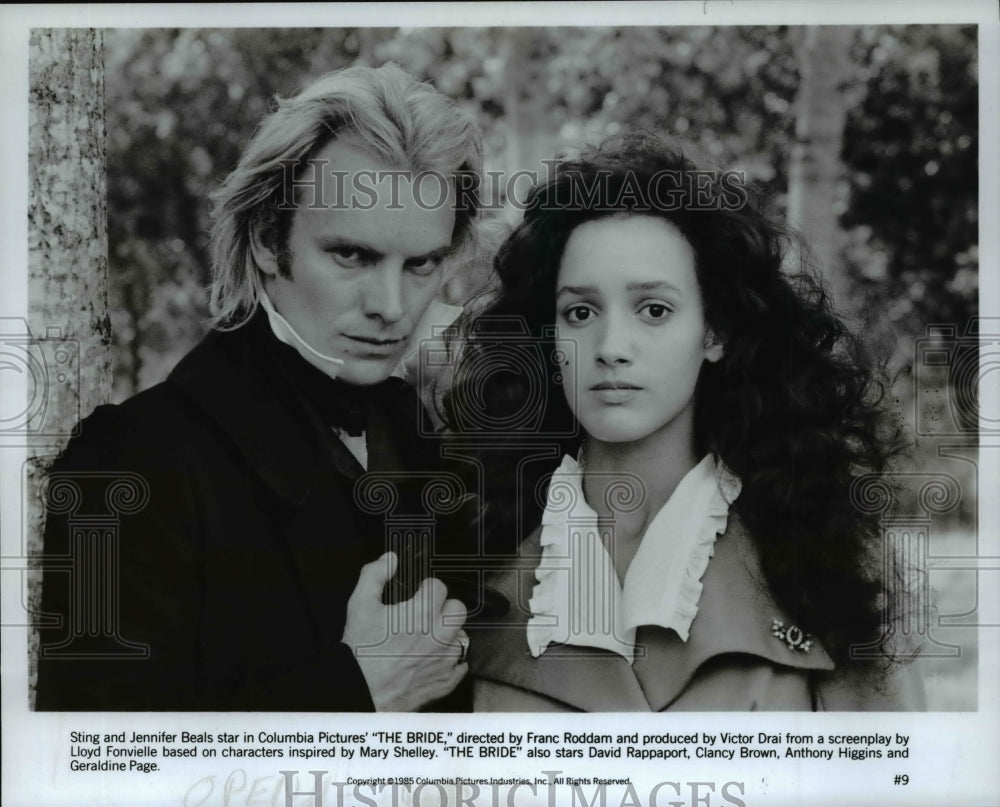 1985 Press Photo Sting and Jennifer Beals in The Bride- Historic Images