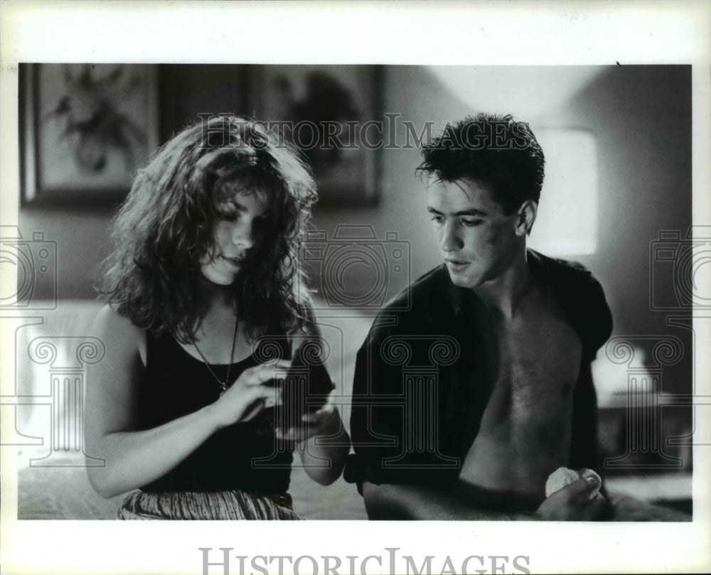 1991 Press Photo Lili Taylor and Dermot Mulroney in Bright Angel - cvp29511 - Historic Images