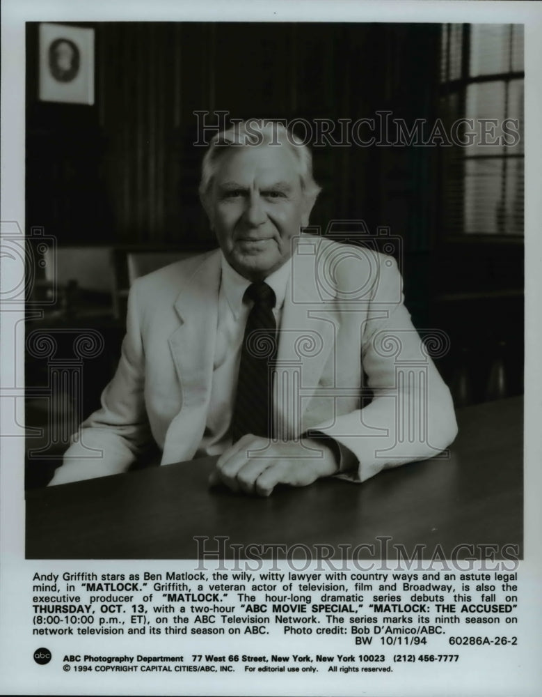 1994, TV Series Matlock - Historic Images