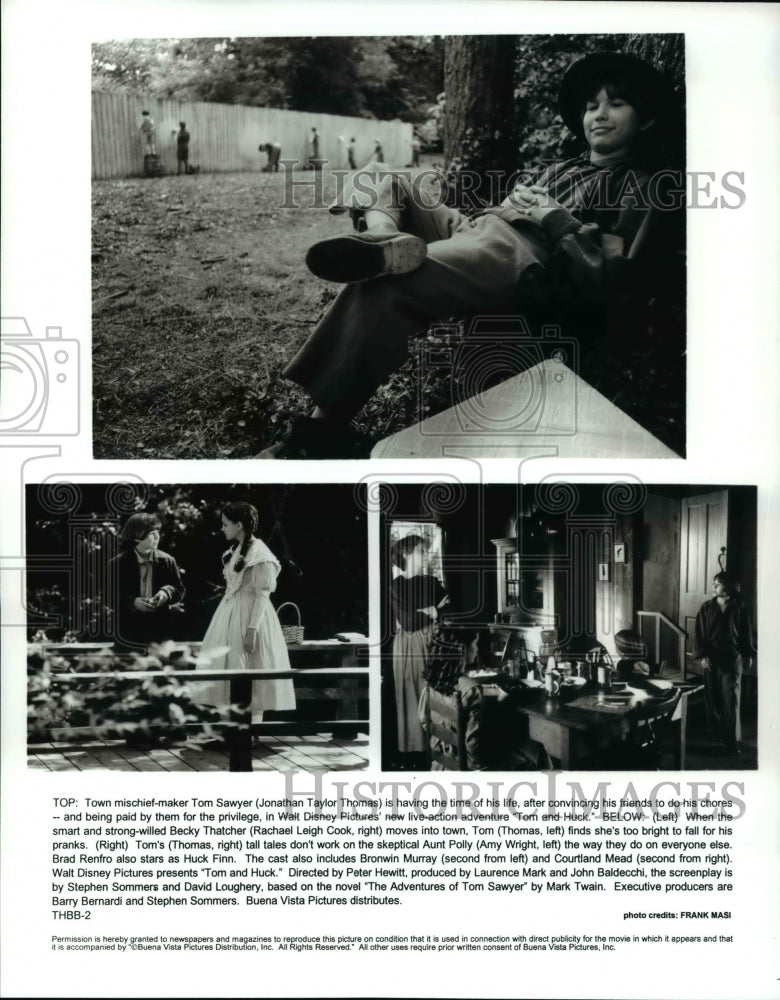 1995 Press Photo Jonathon Taylor Thomas &amp; Racheal Leigh Cook in Tom &amp; Huck - Historic Images