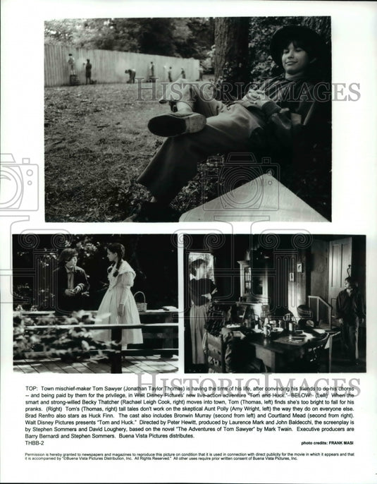 1995 Press Photo Jonathon Taylor Thomas & Racheal Leigh Cook in Tom & Huck - Historic Images