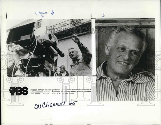 1982 Press Photo Stanley Kramer Hollywood Producer profiled on PBS special - Historic Images