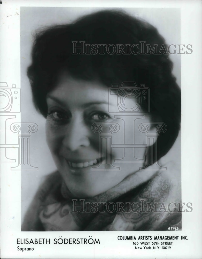 1986 Press Photo Elisabeth Soderstrom Soprano Singer Cleveland Institute Music-Historic Images
