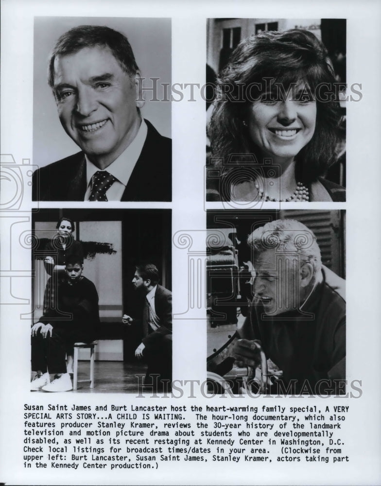 1988 Press Photo Susan St James And Burt Lancaster Host A Very Special Art Story- Historic Images