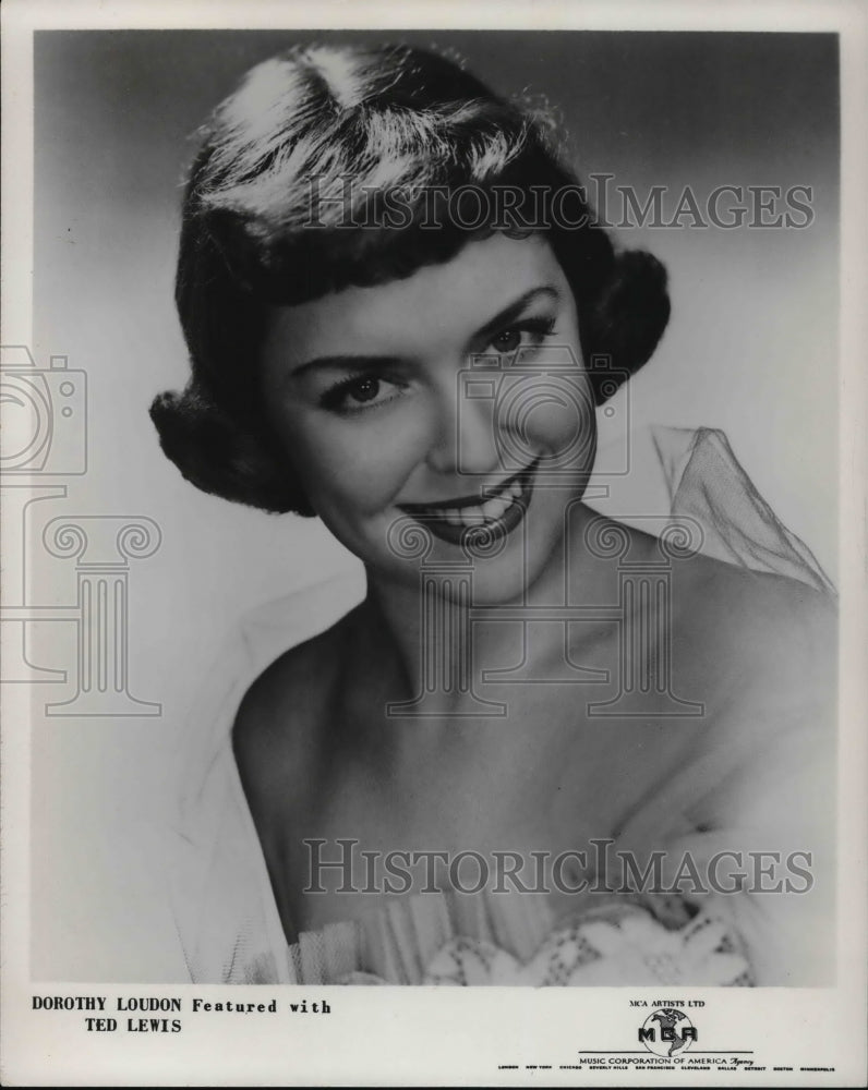 1953 Press Photo Actor Dorothy Loudon - Historic Images