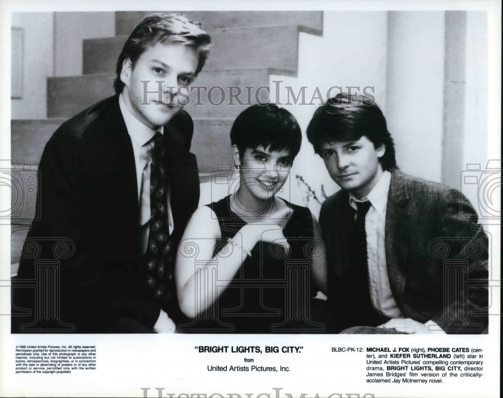 1989 Bright Lights Big City Michael J Fox Phoebe Cates Kiefer Suther - Historic Images