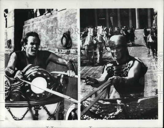 1971 Press Photo Charleston Heston Stephen Boyd In Ben Hur - Historic Images