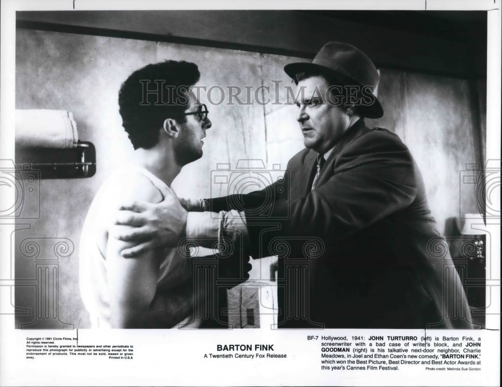 1992 Press Photo John Turturro &amp; John Goodman in Barton Fink - cvp30860 - Historic Images