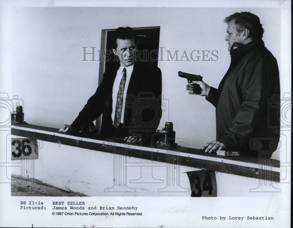 1987 Press Photo James Woods &amp; Brian Dennehy in Best Seller - cvp30873 - Historic Images