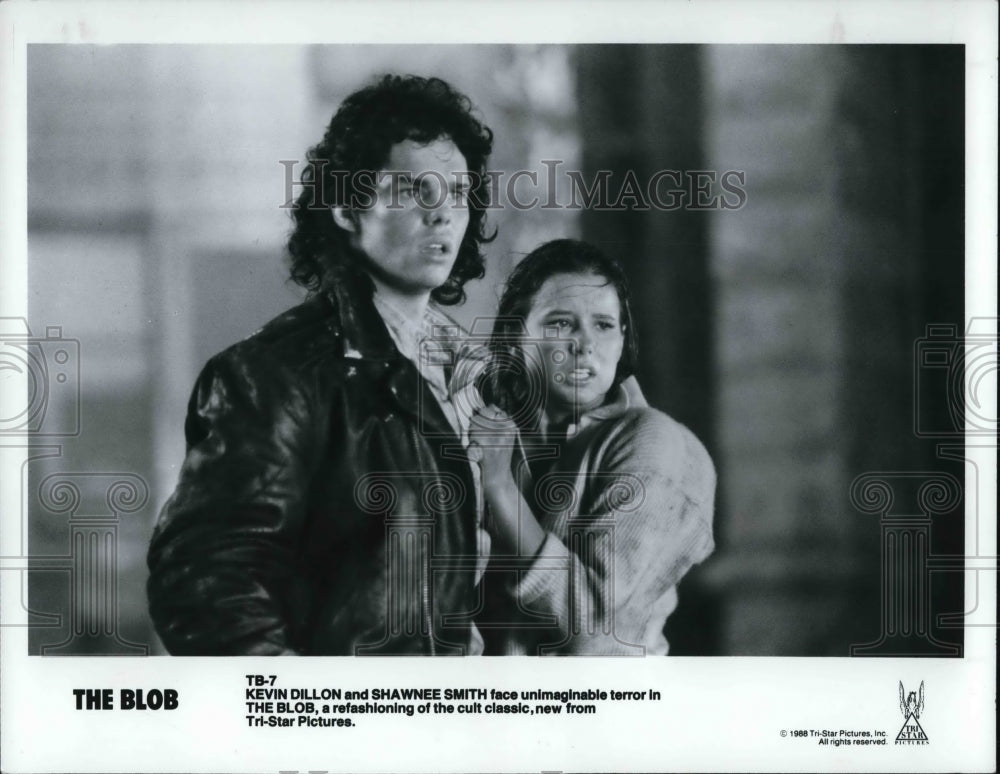1988 Press Photo Kevin Dillon &amp; Shawnee Smith in The Blob - Historic Images