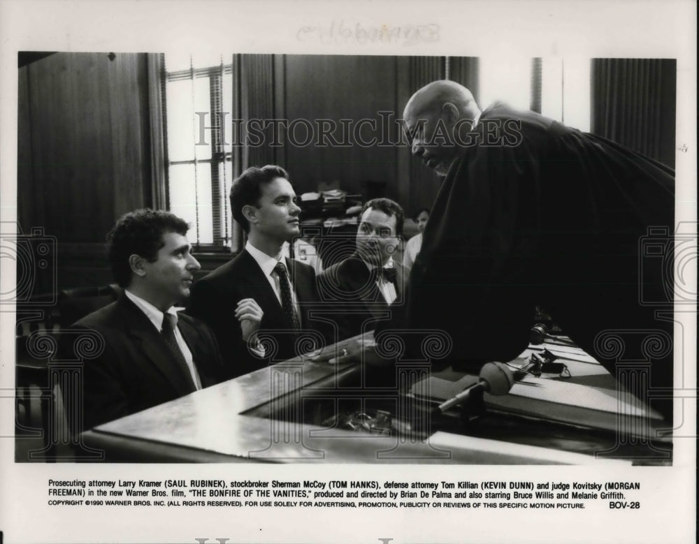 1990 Press Photo Tom Hanks &amp; Morgan Freeman in The Bonfire of the Vanities - Historic Images