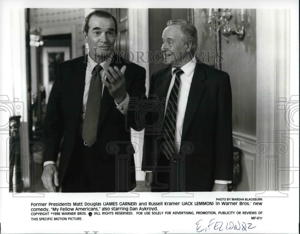 1997 Press Photo James Garner Jack Lemmon in &quot;My Fellow Americans&quot; - cvp30943 - Historic Images