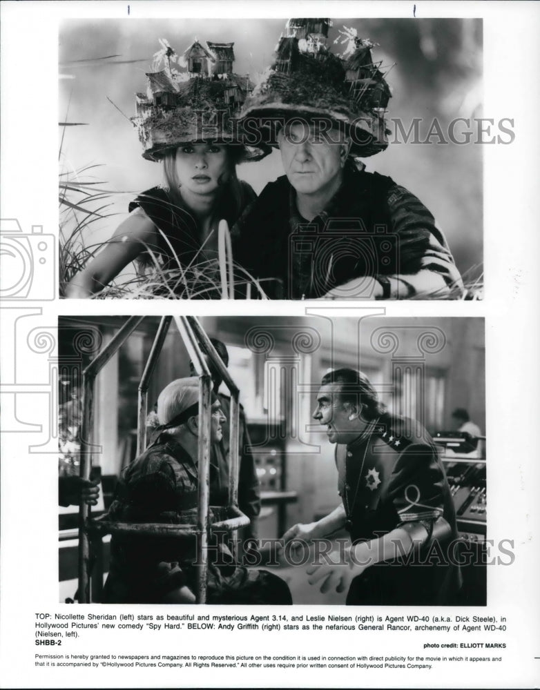 1996 Press Photo Spy Hard Movie Leslie Neilson Andy Griffith - cvp31281 - Historic Images