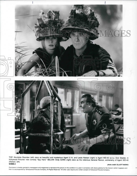 1996 Press Photo Spy Hard Movie Leslie Neilson Andy Griffith - cvp31281 - Historic Images
