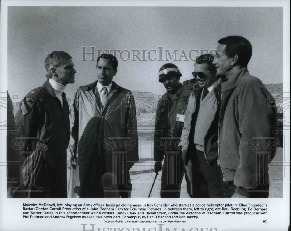 1982 Press Photo Malcolm McDowell Roy Scheider in Blue Thunder - Historic Images
