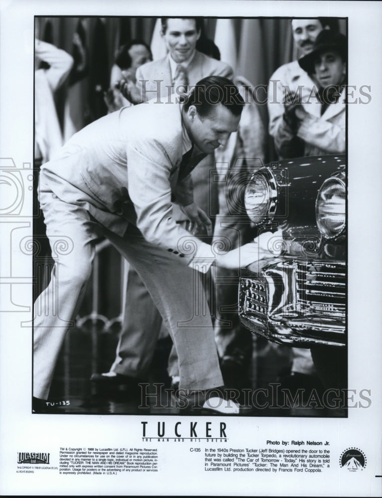 1988 Press Photo Jeff Bridges in Tucker The Man &amp; His Dream - Historic Images