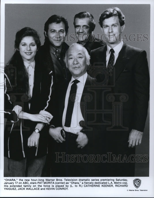 1985 Press Photo  Pat Morita & Robert Clohessy in Ohara - Historic Images