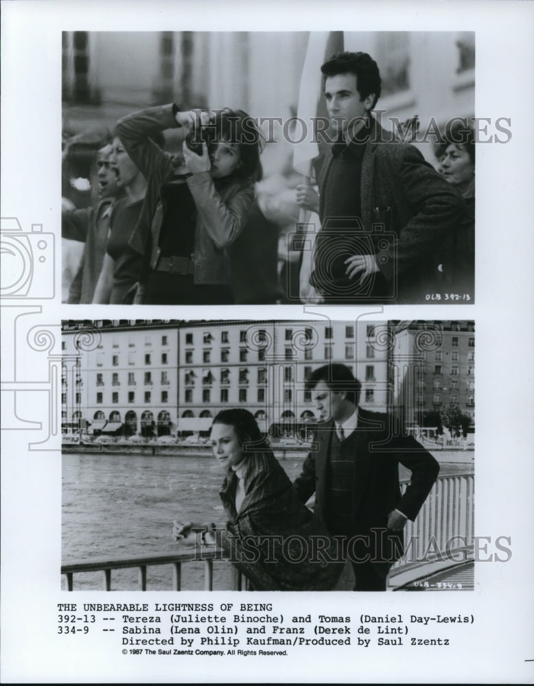 1987 Press Photo Lena Olin Daniel Day-Lewis in Unbearable Lightness of Being-Historic Images