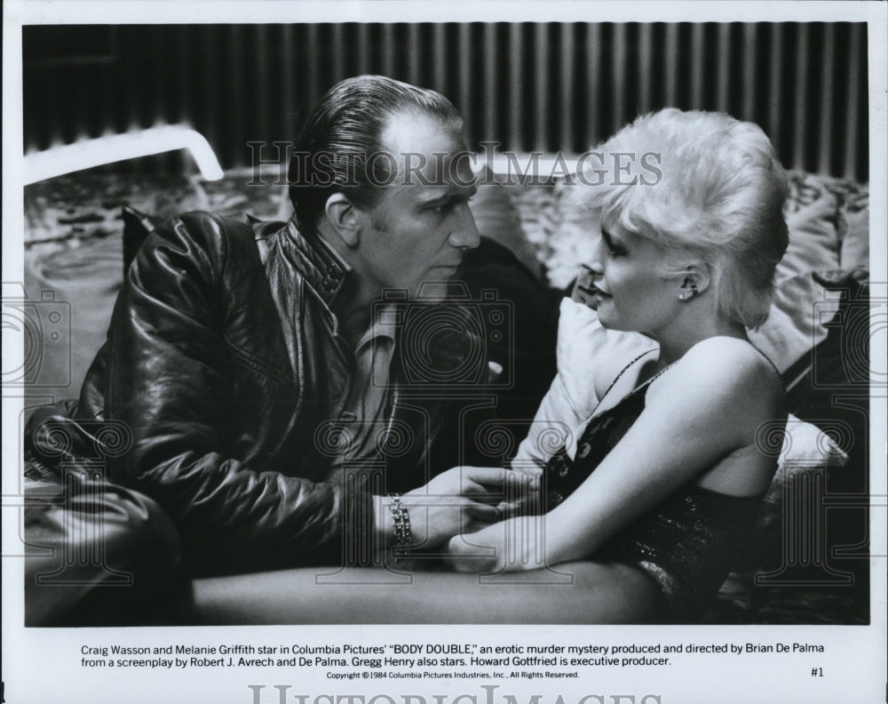 1984 Press Photo Craig Wasson and Melanie Griffith in "Body Double" - Historic Images