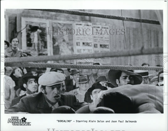 1986 Press Photo Alain Delon and Jean Paul Belmondo in "Borsalino" - Historic Images