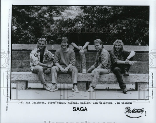 1985 Press Photo Jim Crichton Steve Negus Michael Sadler Ian Cricton Jim Gilmour - Historic Images