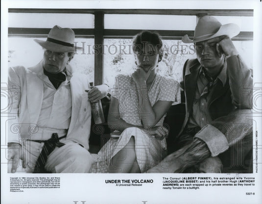 1984 Press Photo Albert Finney Jacqueline Bisset and Anthony Andrews - Historic Images
