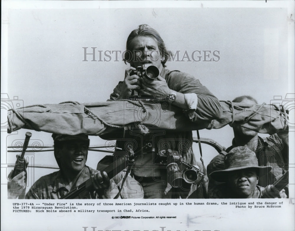 1983 Press Photo Nick Nolte stars as Russell Price in Under Fire movie film - Historic Images