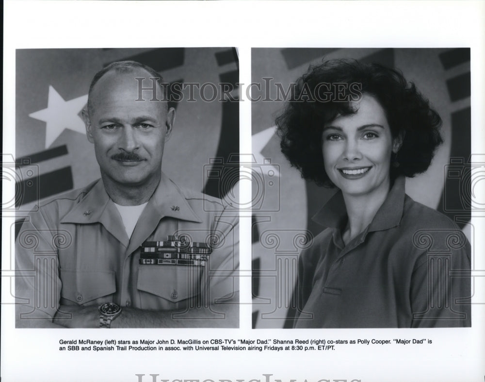 Undated Press Photo Gerald McRaney and Shanna Reed star on Major Dad TV show- Historic Images