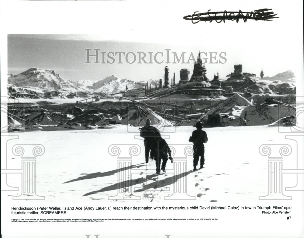 1995 Press Photo Peter Weller Andy Lauer Michael Caloz In Sceamers - cvp32363-Historic Images