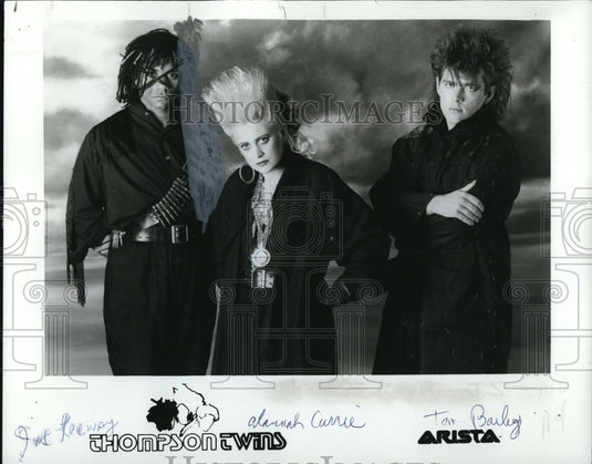 1985 Press Photo Joe Leeway Alannah Currie Tar Bialey of the Thompson Twins- Historic Images