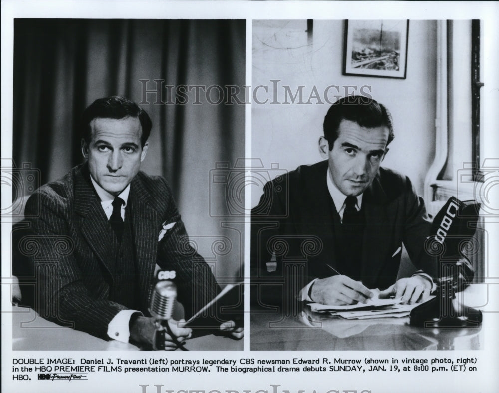 1986 Press Photo Daniel J. Travanti portrays Edward R. Murrow in Murrow movie - Historic Images
