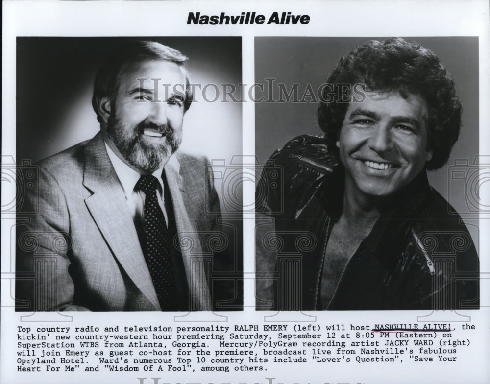 Undated Press Photo Ralph Emery Hosting Nashville Alive - Historic Images