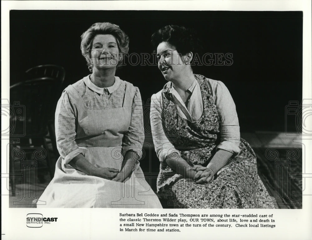 Undated Press Photo Barbara Bel Geddes and Sada Thompson in Our Town - Historic Images