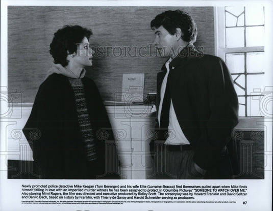 1988 Press Photo Mike Keegan & Lorraine Bracco in Someone to watch over me- Historic Images