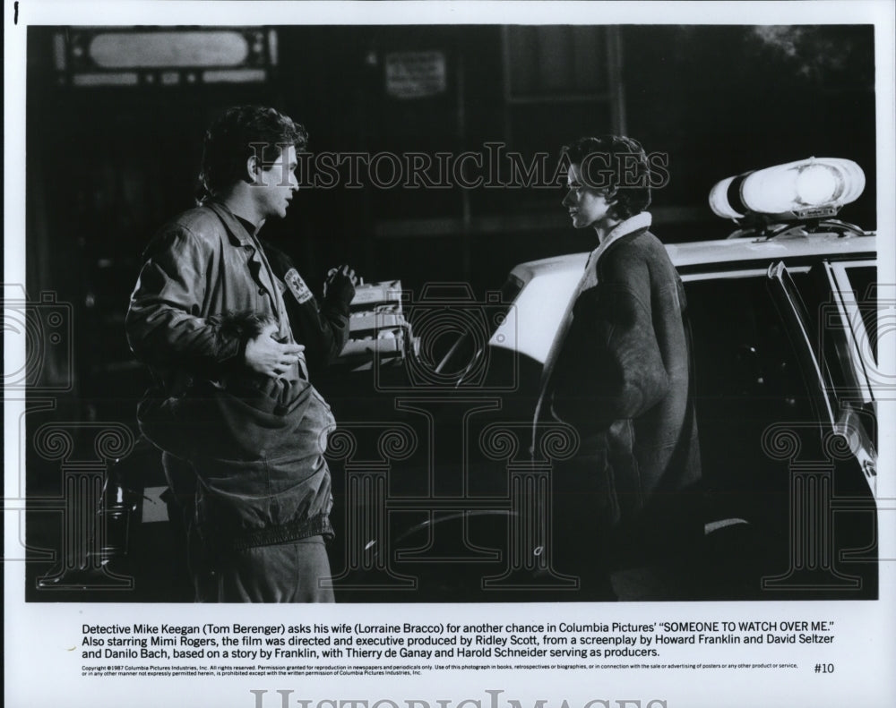 1988 Press Photo Mike Keegan &amp; Lorraine Bracco in Someone to watch over me - Historic Images