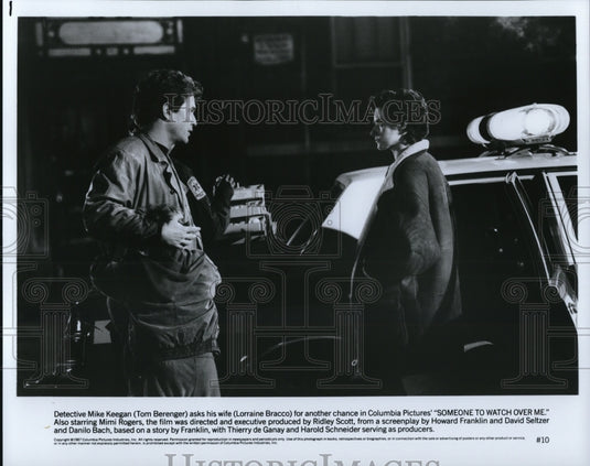 1988 Press Photo Mike Keegan & Lorraine Bracco in Someone to watch over me - Historic Images