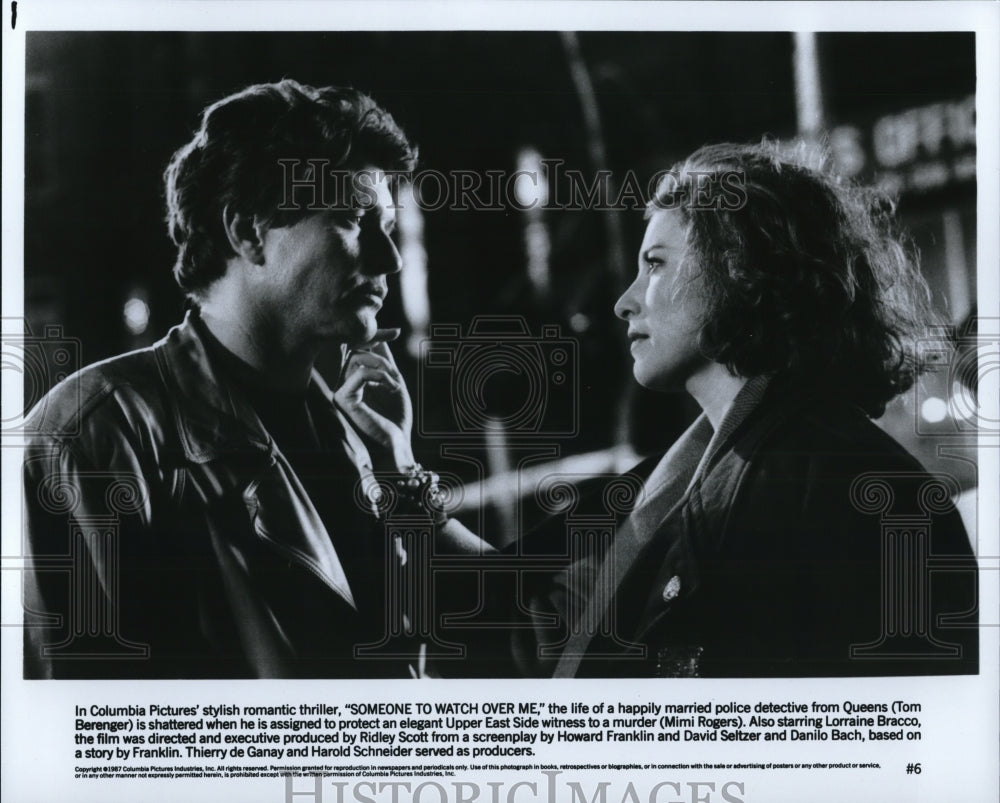 1987 Press Photo Tom Berenger & Lorraine Bracco in Someone to watch over me - Historic Images