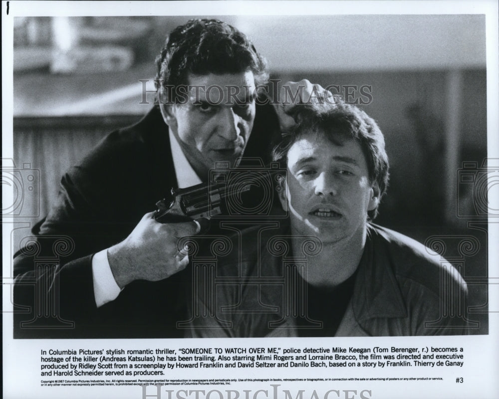 1987 Press Photo Tom Berenger Andreas Katsulas Someone To Watch Over Me - Historic Images
