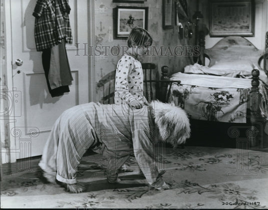 1967 Press Photo Fred MacMurray, Jean Hagen, Tommy Kirk in The Shaggy Dog - Historic Images