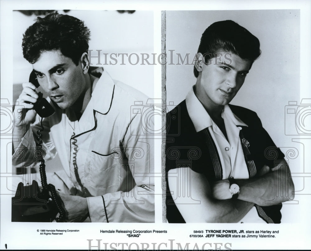 1990 Press Photo Tyrone Power, Jr and Jeff Yagher in Shag - cvp33215 - Historic Images