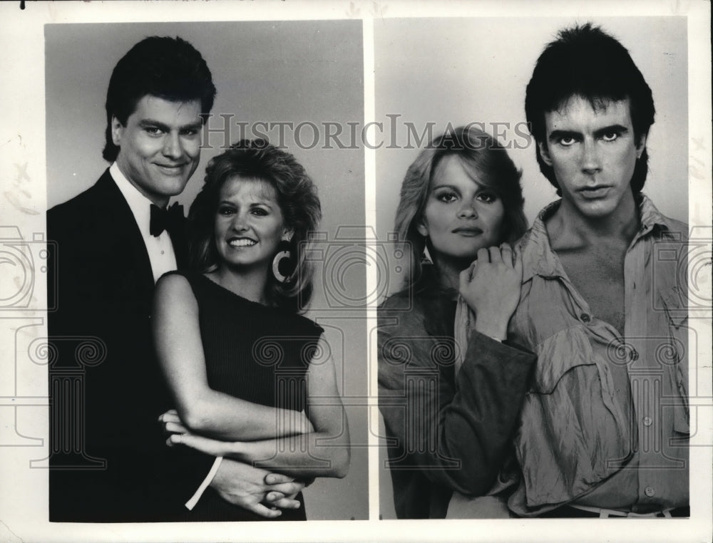 1985 Press Photo Mark Lewis, Judi Evans & Michael Wilding in Guiding Light - Historic Images