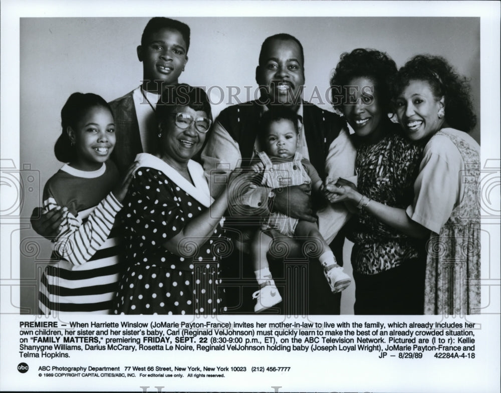1989 Press Photo JoMarie Payton-France & Cast Members of Family Matters - Historic Images