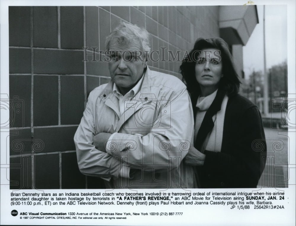 1988 Press Photo Brian Dennehy &amp; Joanna Cassidy in A Father&#39;s Revenge - Historic Images