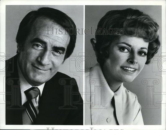 Press Photo John Beradino and Emily McLaughlin on ABC's General Hospital-Historic Images