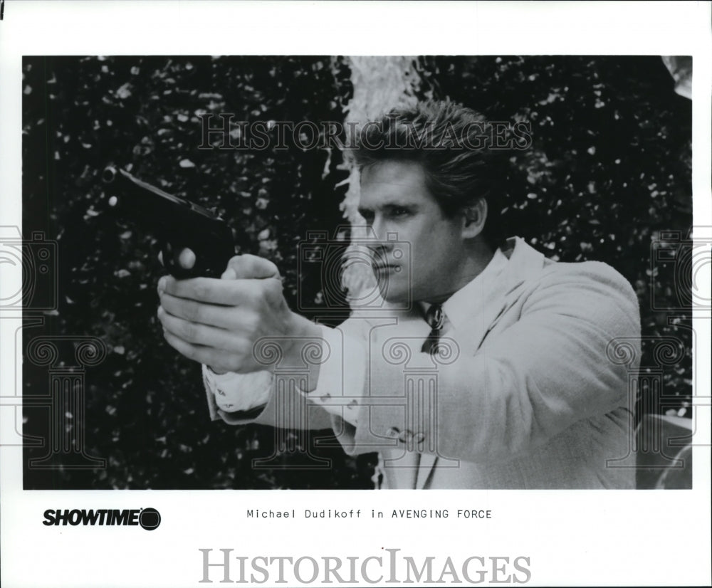 1987 Press Photo Michael Dudikoff in Avenging Force - Historic Images