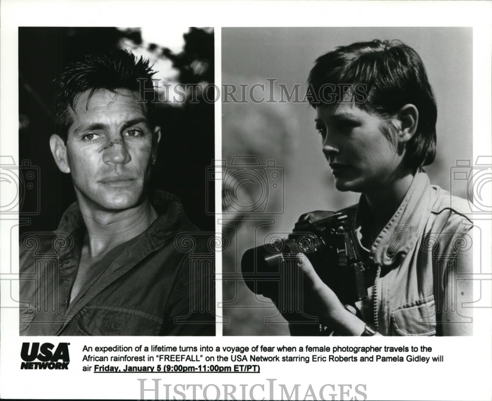 Undated Press Photo Eric Roberts Pamela Gidley In Freefall - Historic Images
